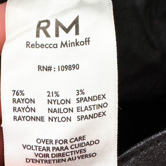 Rebecca Minkoff Glittery Wax Coated Skinny Jeans Black Sparkly Size 2 NWOT - Picture 9 of 11